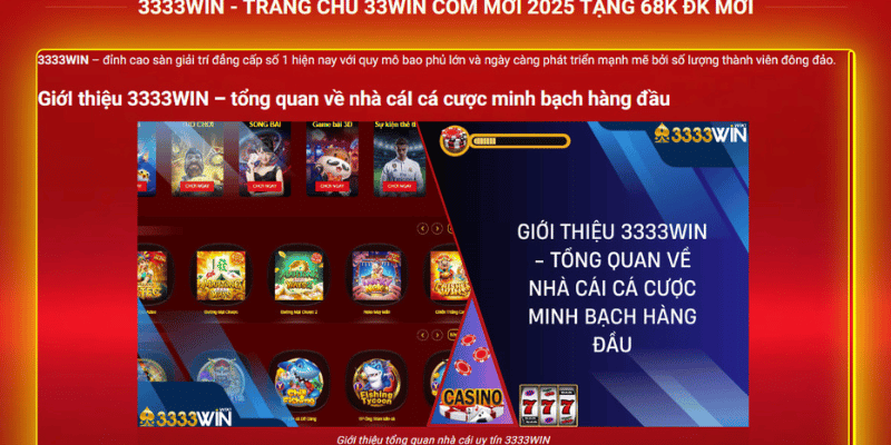 Nhà cái 3333win trực tuyến xanh chính, uy tín